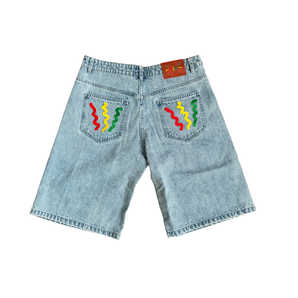 "6ixth-Sense" Denim Shorts Blue