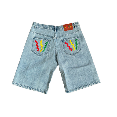 "6ixth-Sense" Denim Shorts Blue