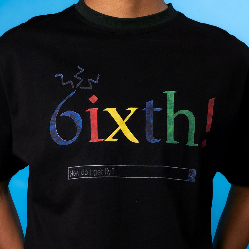 "6ixth!" Graphic Tee Black