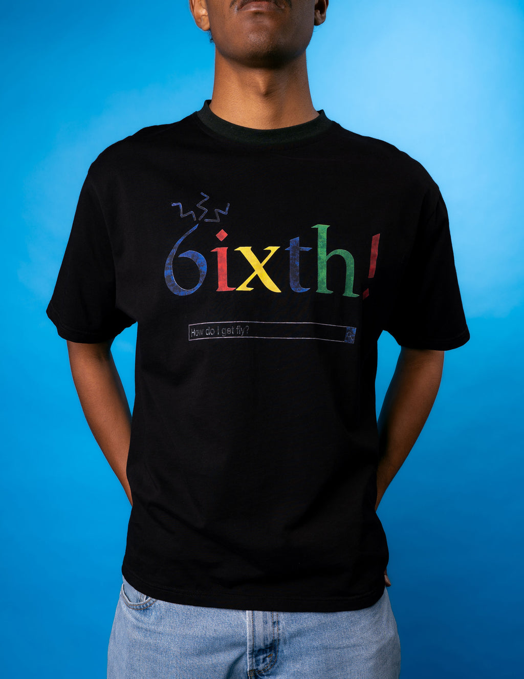 "6ixth!" Graphic Tee Black