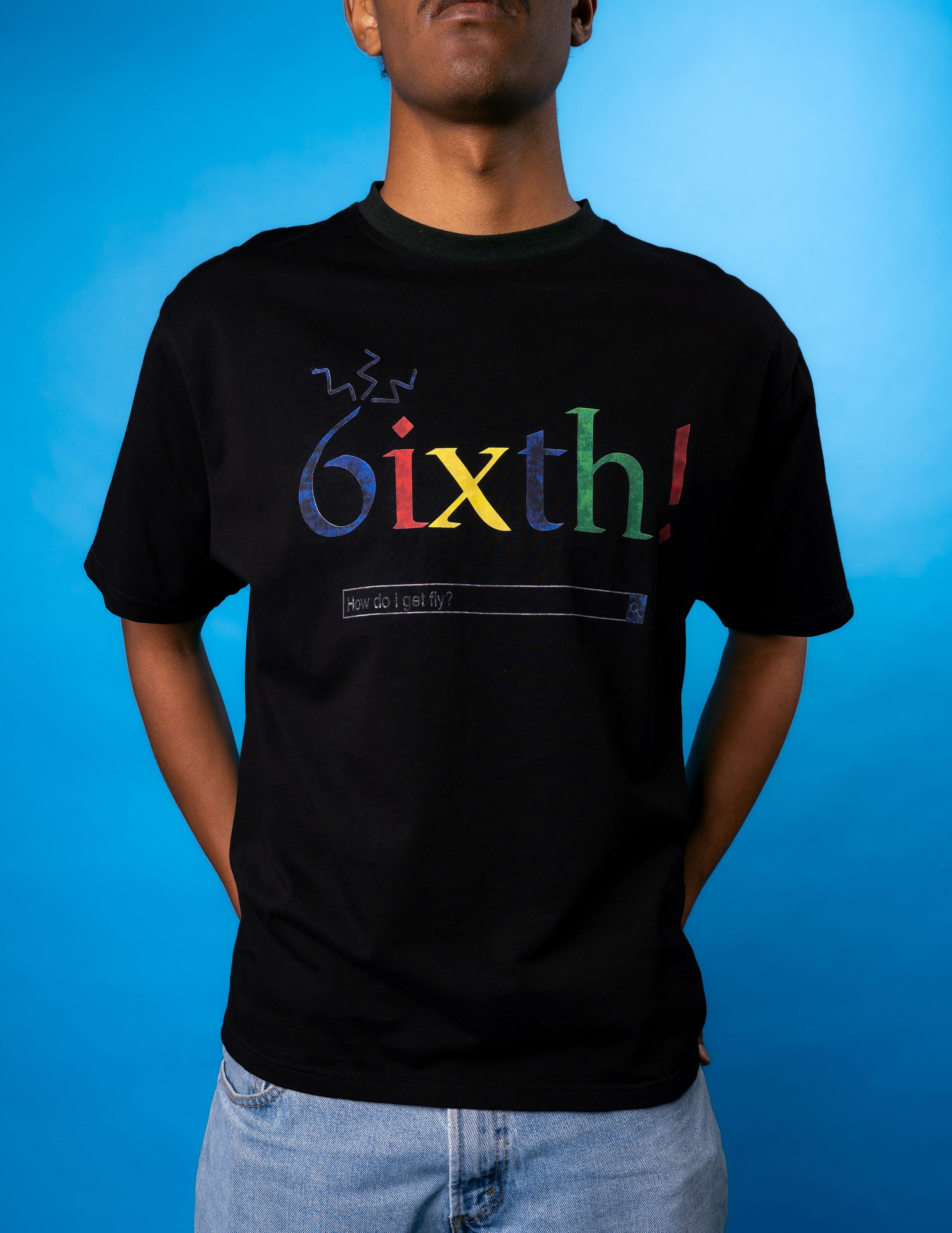 "6ixth!" Graphic Tee Black